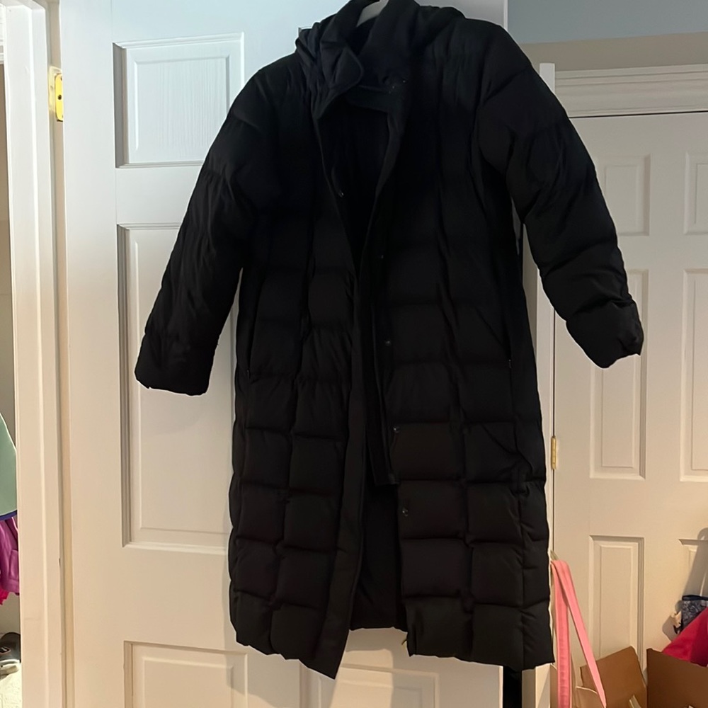 Lands End black down parka XS 2-4